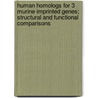 Human homologs for 3 murine imprinted genes; structural and functional comparisons door A.M. Riesewijk