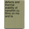 Defects and thermal stability of nanothin Cu films on Mo and Ta door V. Venugopal