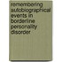 Remembering autobiographical events in borderline personality disorder