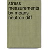 Stress measurements by means neutron diff door Max Brand
