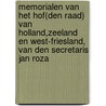 Memorialen van het Hof(den Raad) van Holland,Zeeland en West-Friesland, van den secretaris Jan Roza door Onbekend