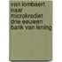 Van Lombaert naar Microkrediet Drie Eeuwen Bank van Lening