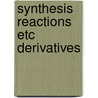 Synthesis reactions etc derivatives door Cillissen
