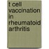 T cell vaccination in rheumatoid arthritis