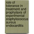 Role of tolerance in treatment and prophylaxis of experimental Staphylococcus aureus endocarditis