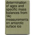 Determination of ages and specific mass balances from 14C measurements on Antarctic suface ice