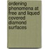 Ordening phenomena at free and liqued covered diamond surfaces