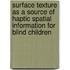 Surface texture as a source of haptic spatial information for blind children