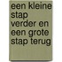 Een kleine stap verder en een grote stap terug
