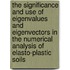 The significance and use of eigenvalues and eigenvectors in the numerical analysis of elasto-plastic soils