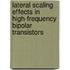 Lateral scaling effects in high-frequency bipolar transistors