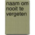 Naam om nooit te vergeten