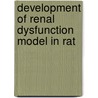 Development of renal dysfunction model in rat door Onbekend