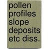 Pollen profiles slope deposits etc diss. by Mourik