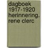 Dagboek 1917-1920 herinnering. rene clerc