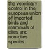 The veterinary control in the european union of imported birds and mammals of cites and non-cites species