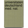 Universitaten deutschland med. nat. door Kilian