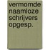 Vermomde naamloze schrijvers opgesp.
