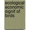 Ecological economic signif of birds door Marechal