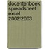 Docentenboek Spreadsheet Excel 2002/2003