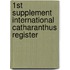 1st supplement International Catharanthus register