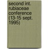 Second int. Rubiaceae conference (13-15 sept. 1995) by E. Robbrecht