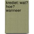 Krediet: wat? hoe? wanneer