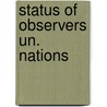Status of observers un. nations by Sybesma Knol