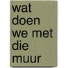 Wat doen we met die muur door Verleyen