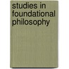 Studies in foundational philosophy door Hartmann
