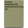 Hegels begreifende naturbetrachtung etc door Hans Werner Richter