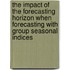 The impact of the forecasting horizon when forecasting with group seasonal indices