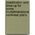 Stabilization and blow-up for some multidimensional nonlinear PDE's