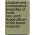 Structure and luminescence properties of novel rare-earth doped silicon nitride based materials