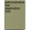 Administrative law application and by Verraele