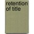 Retention of title