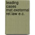 Leading cases mat.exeternal rel.law e.c.