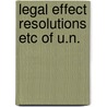 Legal effect resolutions etc of u.n. door Schwebel