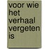 Voor wie het verhaal vergeten is