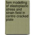 FEM modelling of elastoplastic stress and strain field in centre-cracked plate