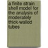 A finite strain shell model for the analysis of moderately thick-walled tubes