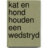 Kat en hond houden een wedstryd