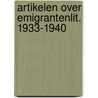 Artikelen over emigrantenlit. 1933-1940 door Braak