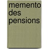 Memento des pensions door Piet Eeckhout