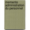 Memento administration du personnel door Onbekend