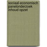 Sociaal-economisch panelonderzoek inhoud opzet door Onbekend