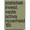 Statistiek invest. vaste activa nyverheid '85 door Onbekend
