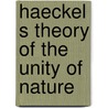Haeckel s theory of the unity of nature by Degrood