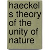 Haeckel s theory of the unity of nature door Degrood