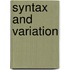 Syntax and Variation